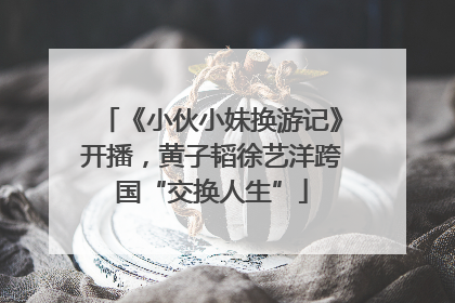 《小伙小妹换游记》开播，黄子韬徐艺洋跨国“交换人生”