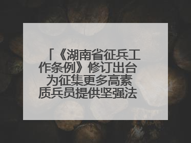《湖南省征兵工作条例》修订出台 为征集更多高素质兵员提供坚强法治保障