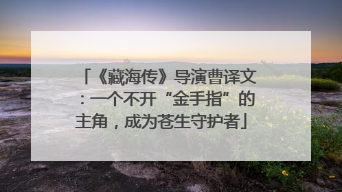 《藏海传》导演曹译文：一个不开“金手指”的主角，成为苍生守护者