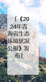 《2024年青海省生态环境状况公报》发布