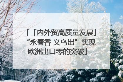「内外贸高质量发展」“永春香 义乌出”实现欧洲出口零的突破