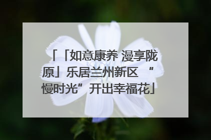 「如意康养 漫享陇原」乐居兰州新区 “慢时光”开出幸福花