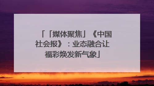 「媒体聚焦」《中国社会报》：业态融合让福彩焕发新气象