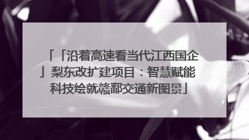 「沿着高速看当代江西国企」梨东改扩建项目：智慧赋能 科技绘就赣鄱交通新图景