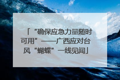 “确保应急力量随时可用”——广西应对台风“蝴蝶”一线见闻