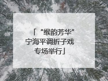 “缑韵芳华”宁海平调折子戏专场举行