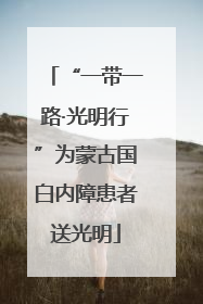 “一带一路·光明行”为蒙古国白内障患者送光明