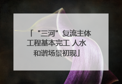 “三河”复流主体工程基本完工 人水和谐场景初现