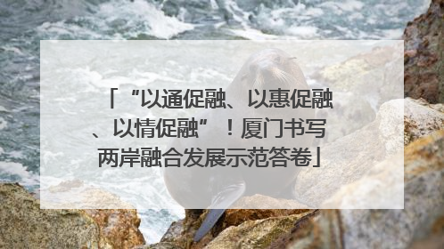 “以通促融、以惠促融、以情促融”！厦门书写两岸融合发展示范答卷