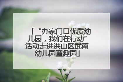 “办家门口优质幼儿园，我们在行动”活动走进洪山区武南幼儿园童趣园