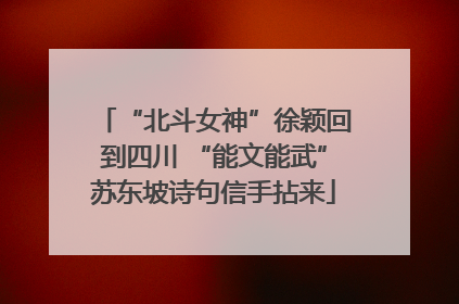 “北斗女神”徐颖回到四川 “能文能武”苏东坡诗句信手拈来