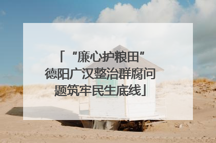 “廉心护粮田” 德阳广汉整治群腐问题筑牢民生底线