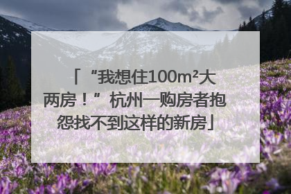 “我想住100m²大两房！”杭州一购房者抱怨找不到这样的新房