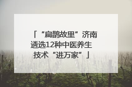 “扁鹊故里”济南遴选12种中医养生技术“进万家”