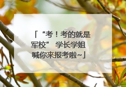 “考！考的就是军校” 学长学姐喊你来报考啦~