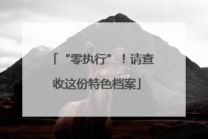 “零执行”！请查收这份特色档案