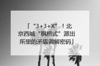 “3+3+X”！北京西城“枫桥式”派出所里的矛盾调解密码