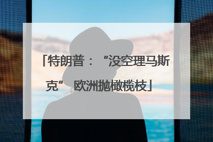 特朗普：“没空理马斯克” 欧洲抛橄榄枝