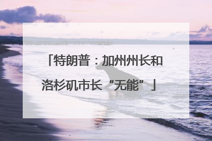 特朗普：加州州长和洛杉矶市长“无能”