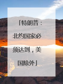 特朗普：北约国家必须达到，美国除外