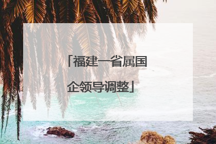 福建一省属国企领导调整