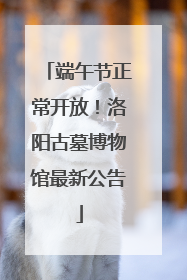 端午节正常开放！洛阳古墓博物馆最新公告
