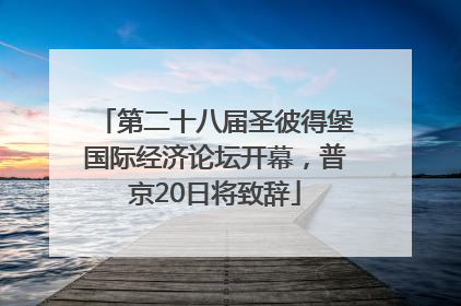 第二十八届圣彼得堡国际经济论坛开幕，普京20日将致辞