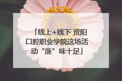 线上+线下 资阳口腔职业学院这场活动“廉”味十足