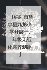 绵阳市盐亭县九龙小学开展一、二年级无纸化素养测评