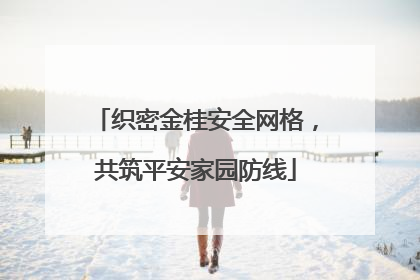 织密金桂安全网格，共筑平安家园防线