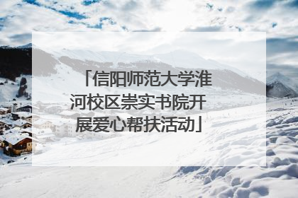 信阳师范大学淮河校区崇实书院开展爱心帮扶活动
