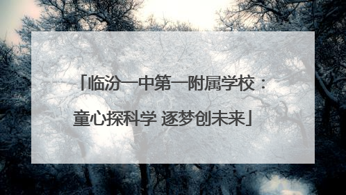 临汾一中第一附属学校：童心探科学 逐梦创未来