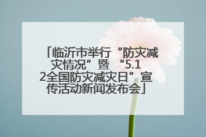 临沂市举行“防灾减灾情况”暨 “5.12全国防灾减灾日”宣传活动新闻发布会