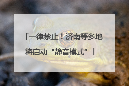 一律禁止！济南等多地将启动“静音模式”