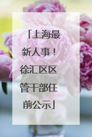 上海最新人事！徐汇区区管干部任前公示