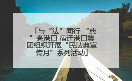 与“法”同行 “典”亮港口 宿迁港口集团组织开展“民法典宣传月”系列活动