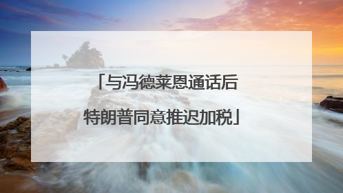 与冯德莱恩通话后 特朗普同意推迟加税