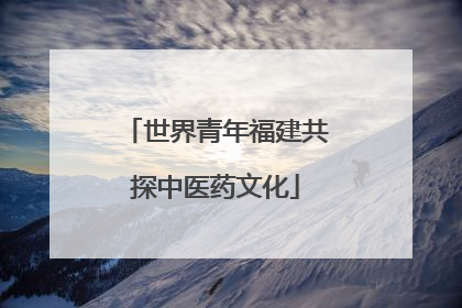 世界青年福建共探中医药文化