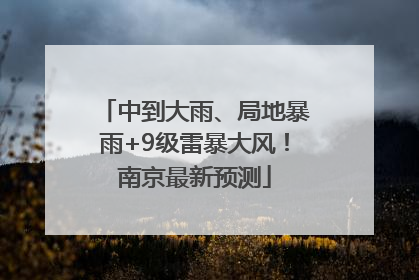 中到大雨、局地暴雨+9级雷暴大风！南京最新预测