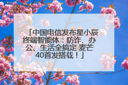 中国电信发布星小辰终端智能体：防诈、办公、生活全搞定 麦芒40首发搭载！