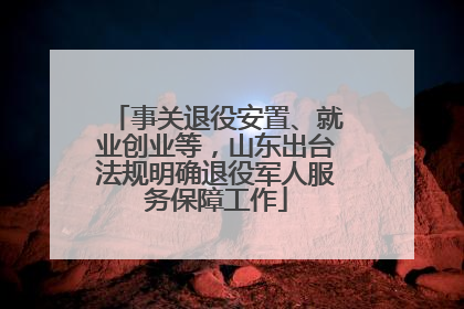 事关退役安置、就业创业等，山东出台法规明确退役军人服务保障工作