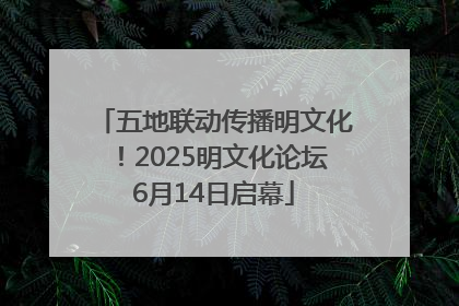 五地联动传播明文化！2025明文化论坛6月14日启幕