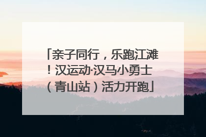 亲子同行，乐跑江滩！汉运动·汉马小勇士（青山站）活力开跑