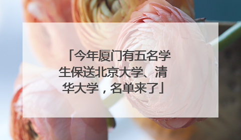 今年厦门有五名学生保送北京大学、清华大学，名单来了