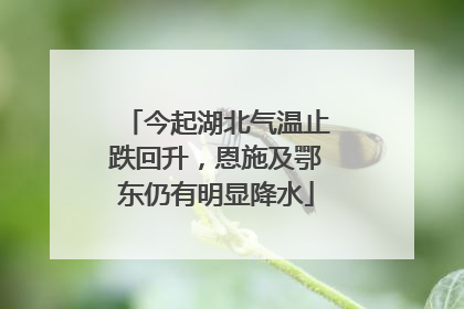 今起湖北气温止跌回升，恩施及鄂东仍有明显降水