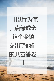 以竹为笔、点绿成金 这个乡镇交出了他们的共富答卷