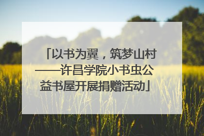以书为翼，筑梦山村——许昌学院小书虫公益书屋开展捐赠活动