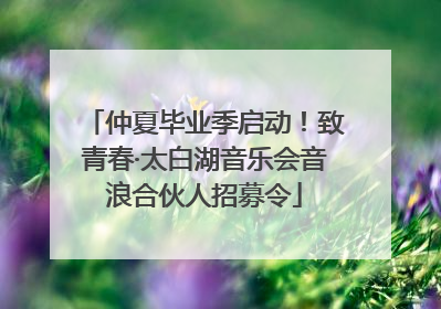 仲夏毕业季启动！致青春·太白湖音乐会音浪合伙人招募令