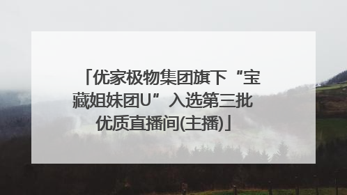 优家极物集团旗下“宝藏姐妹团U”入选第三批优质直播间(主播)