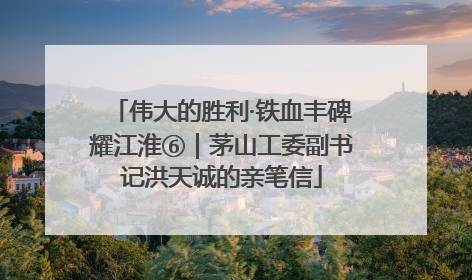 伟大的胜利·铁血丰碑耀江淮⑥｜茅山工委副书记洪天诚的亲笔信